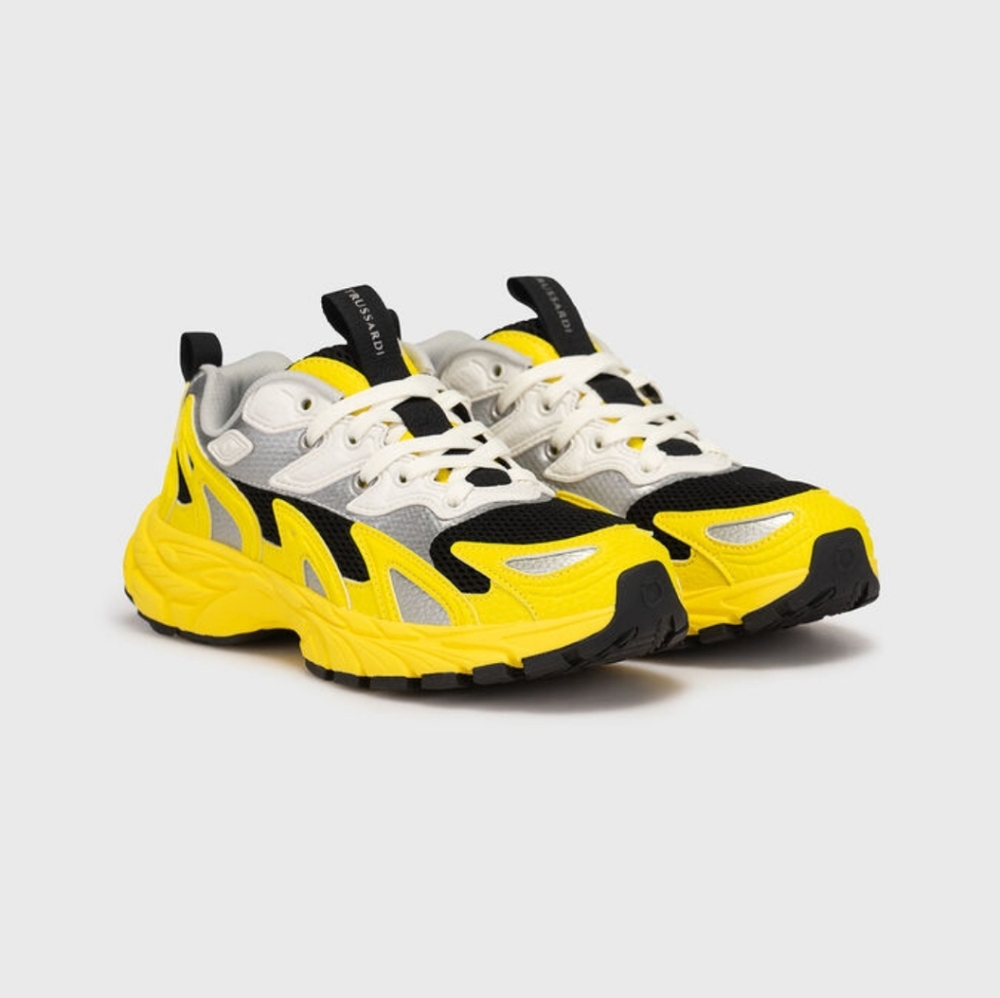 Trussardi Retro Runner Sneaker Grey Blacl Yellow